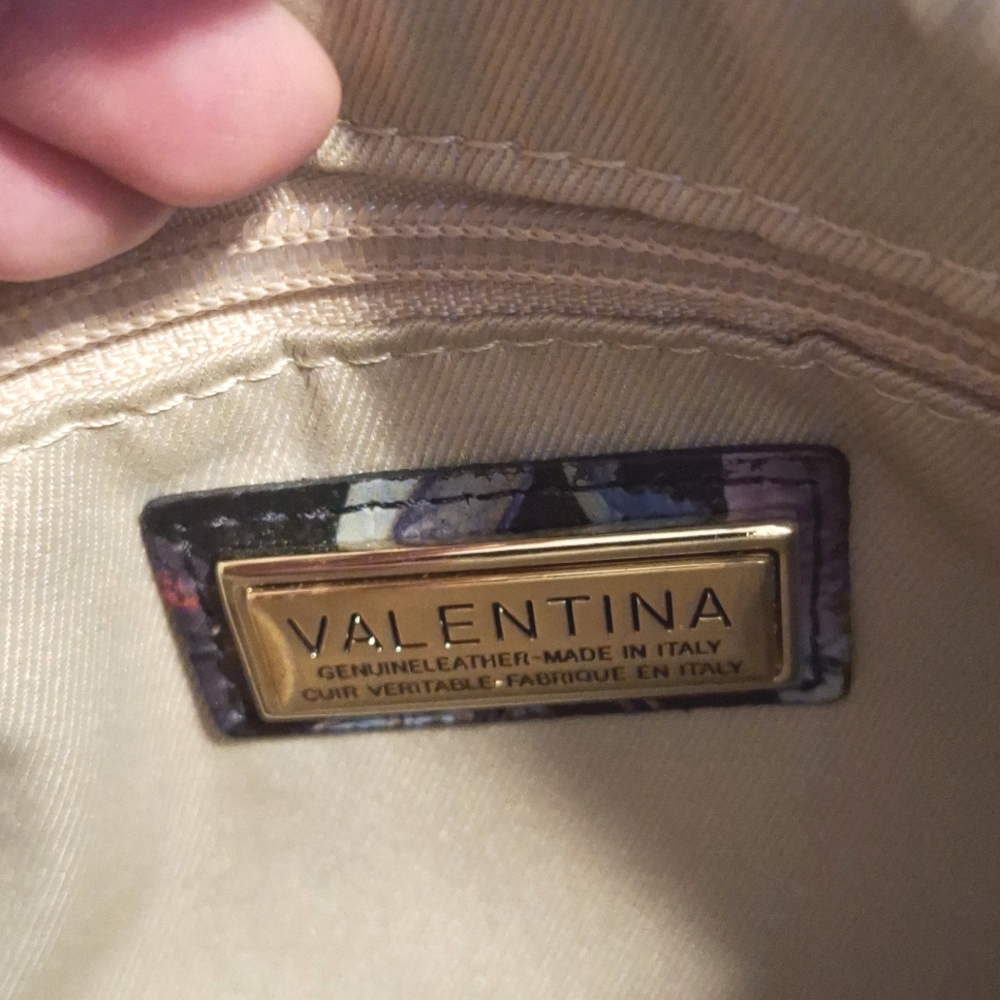 Valentina leather bag floral design